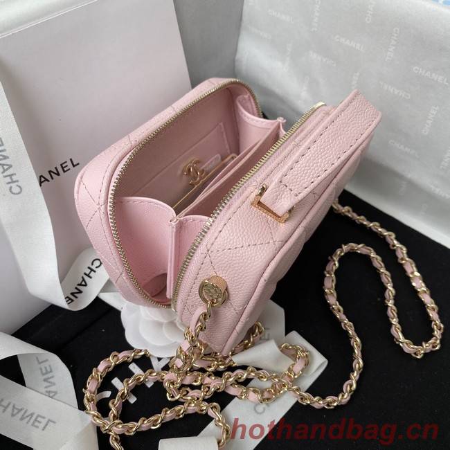 Chanel Grained Calfskin mini flap bag with top handle AS2431 pink