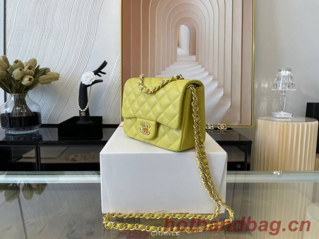 Chanel MINI Flap Bag Original Sheepskin Leather 1115 Lemon