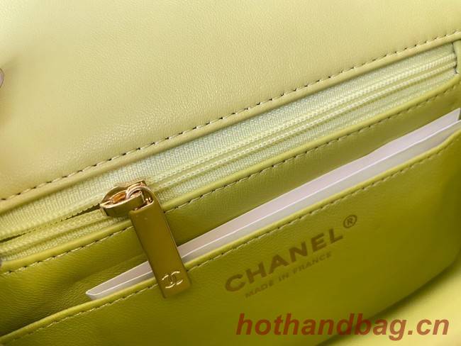 Chanel MINI Flap Bag Original Sheepskin Leather 1115 Lemon