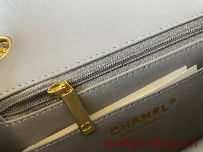 Chanel MINI Flap Bag Original Sheepskin Leather 1115 gray