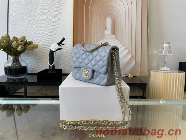 Chanel MINI Flap Bag Original Sheepskin Leather 1115 gray