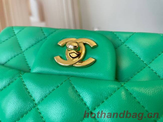 Chanel MINI Flap Bag Original Sheepskin Leather 1115 green