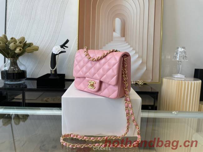 Chanel MINI Flap Bag Original Sheepskin Leather 1115 pink