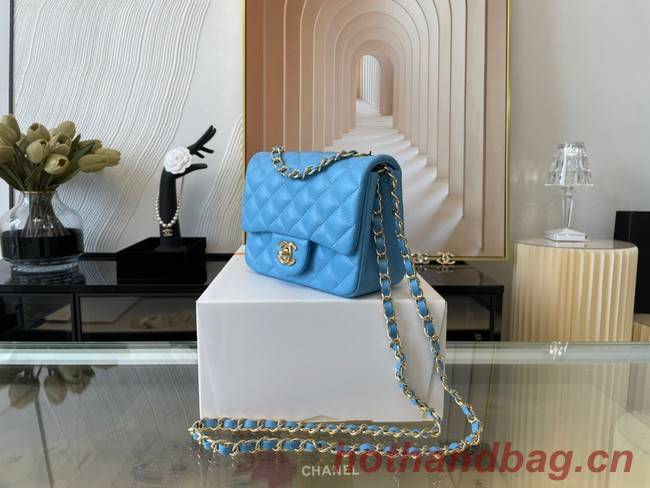 Chanel MINI Flap Bag Original Sheepskin Leather 1115 sky blue