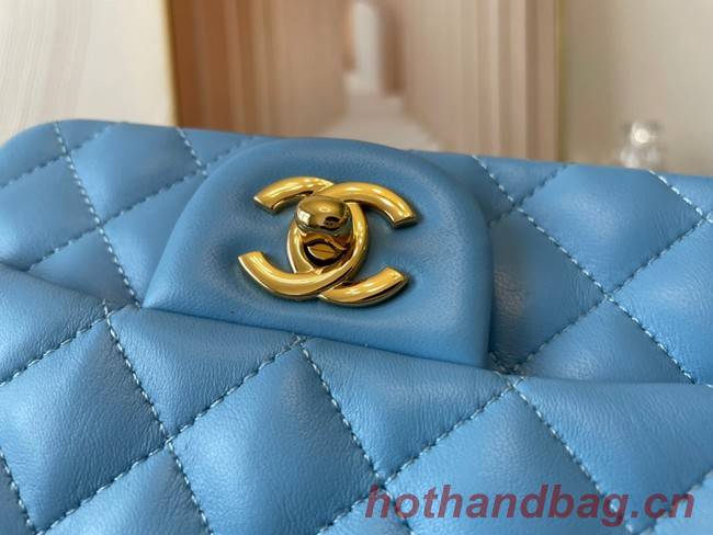 Chanel MINI Flap Bag Original Sheepskin Leather 1115 sky blue