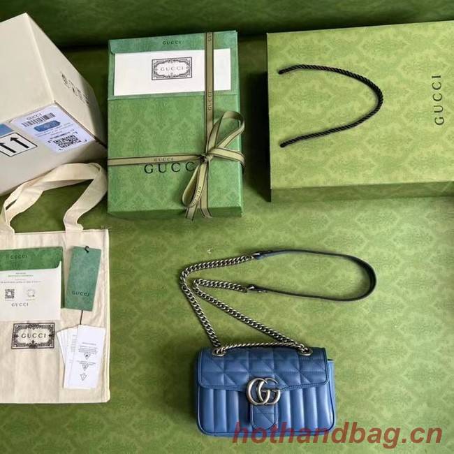 Gucci GG Marmont matelasse mini bag 446744 blue