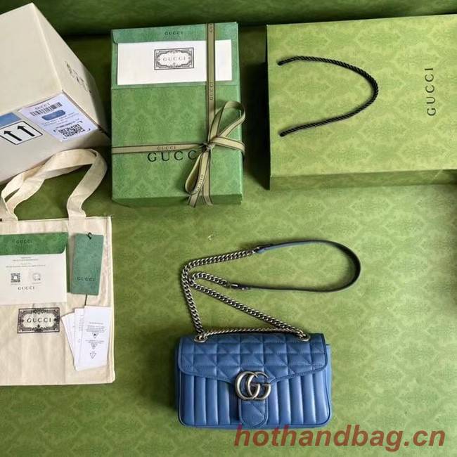 Gucci GG Marmont small shoulder bag 443497 Blue