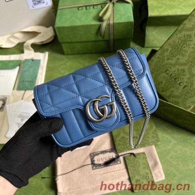 Gucci GG Marmont super mini bag 476433 blue