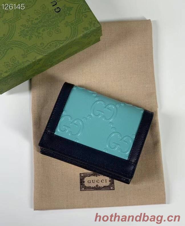 Gucci GG card case wallet 676150 light blue