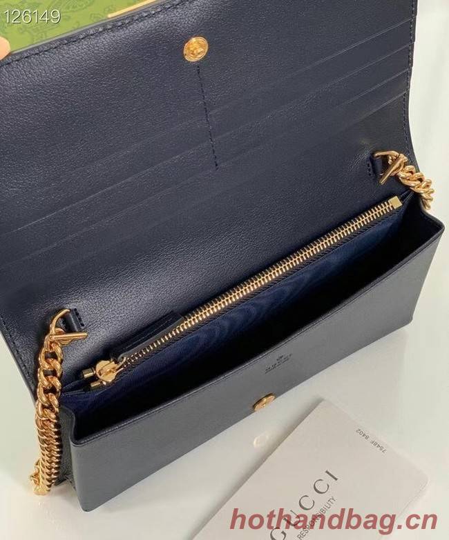 Gucci GG wallet with chain 676155 Light blue