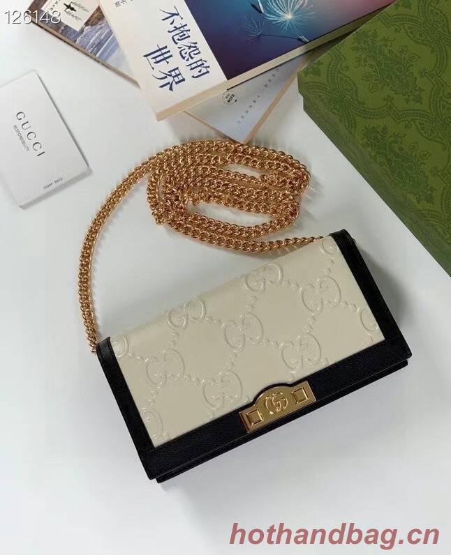 Gucci GG wallet with chain 676155 white