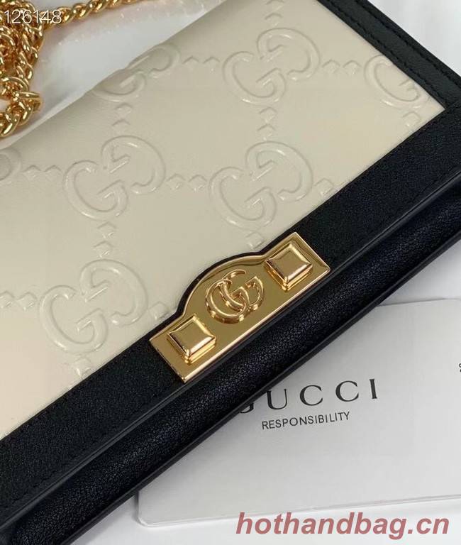 Gucci GG wallet with chain 676155 white