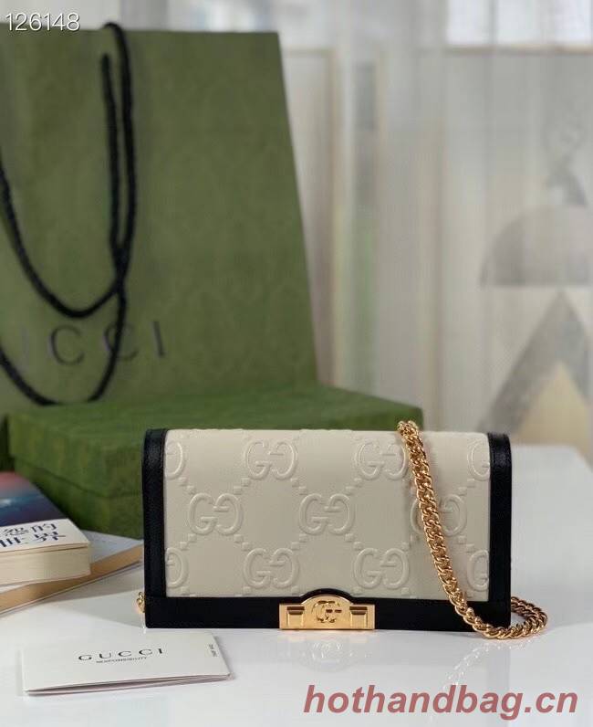 Gucci GG wallet with chain 676155 white