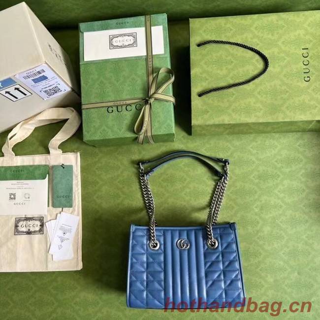 Gucci small leather shoulder bag 681483 blue