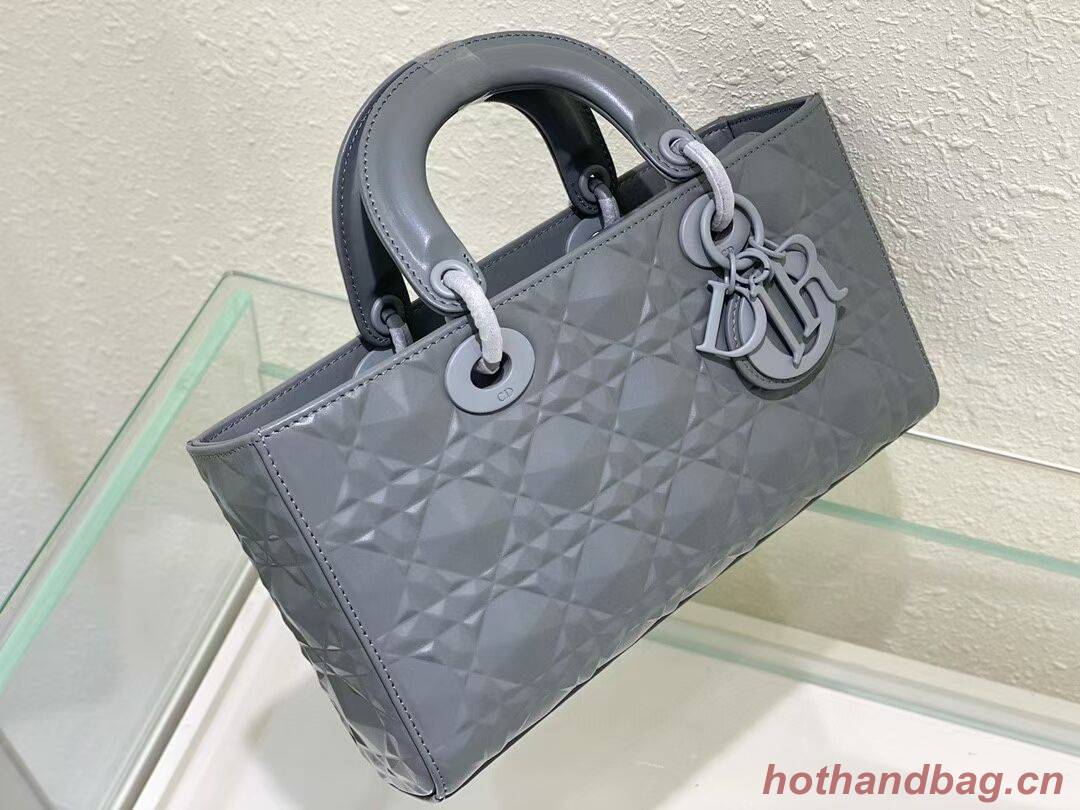 MEDIUM LADY DIOR BAG Cannage Lambskin C2811 gray