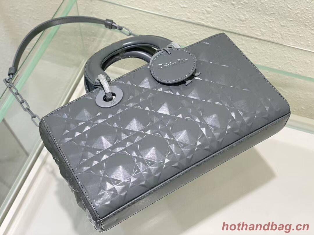 MEDIUM LADY DIOR BAG Cannage Lambskin C2811 gray