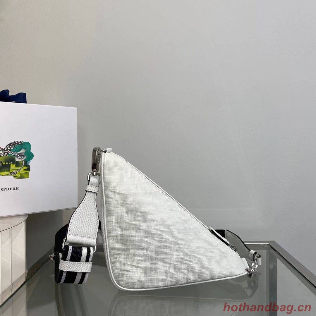 Prada Leather Triangle shoulder bag 2EV055 white