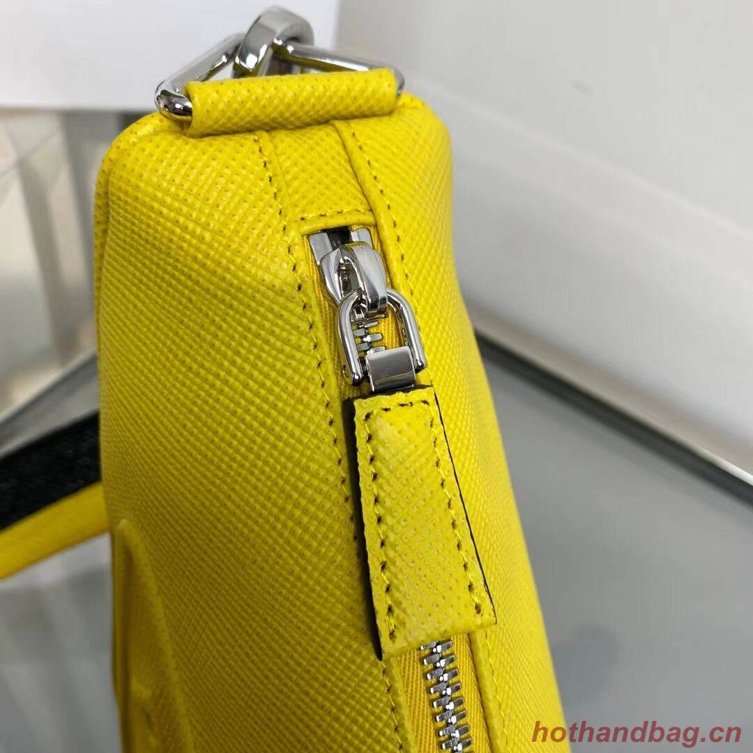 Prada Leather Triangle shoulder bag 2EV055 yellow