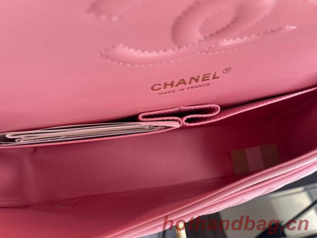 Chanel classic handbag Lambskin & gold Metal V01112 pink