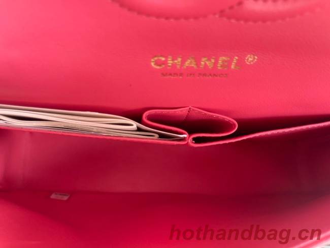 Chanel classic handbag Lambskin & gold Metal V01112 rose