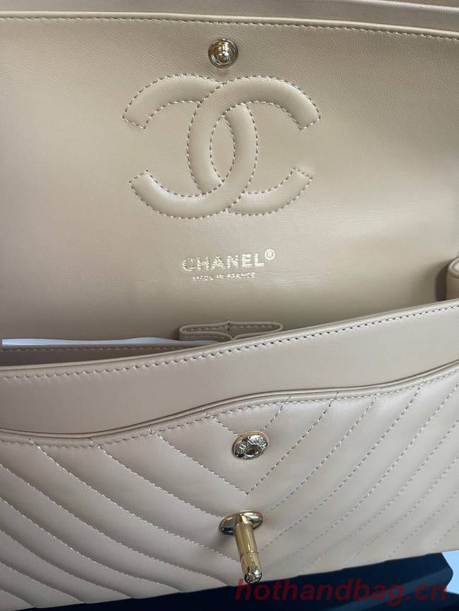 Chanel classic handbag Lambskin & silver Metal V01112 brown