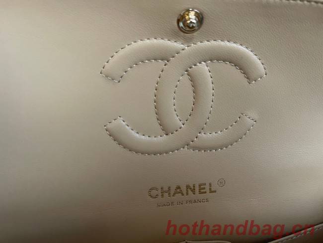 Chanel classic handbag Lambskin & silver Metal V01112 brown