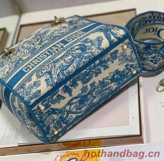 DIOR MEDIUM LADY D-LITE BAG Embroidery M0565OR blue