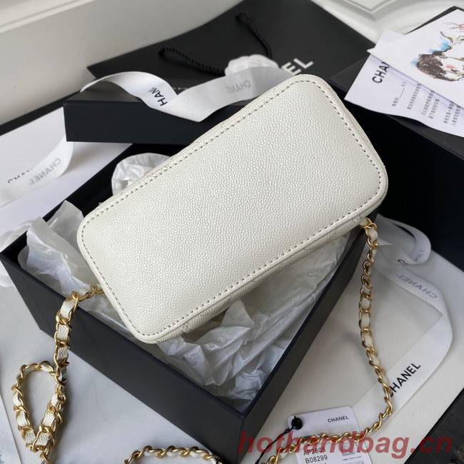 CHANEL HANDBAG Gold-Tone Metal AP2805 WHITE