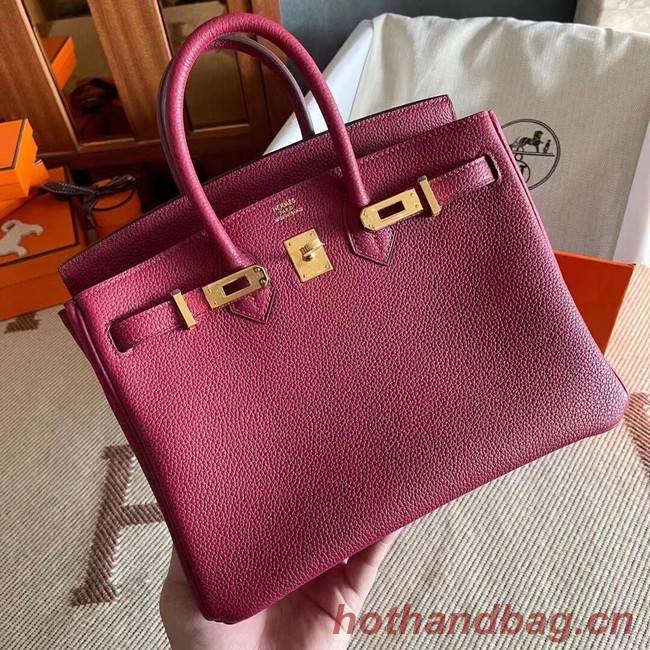 Hermes original Togo Leather HB25O Burgundy