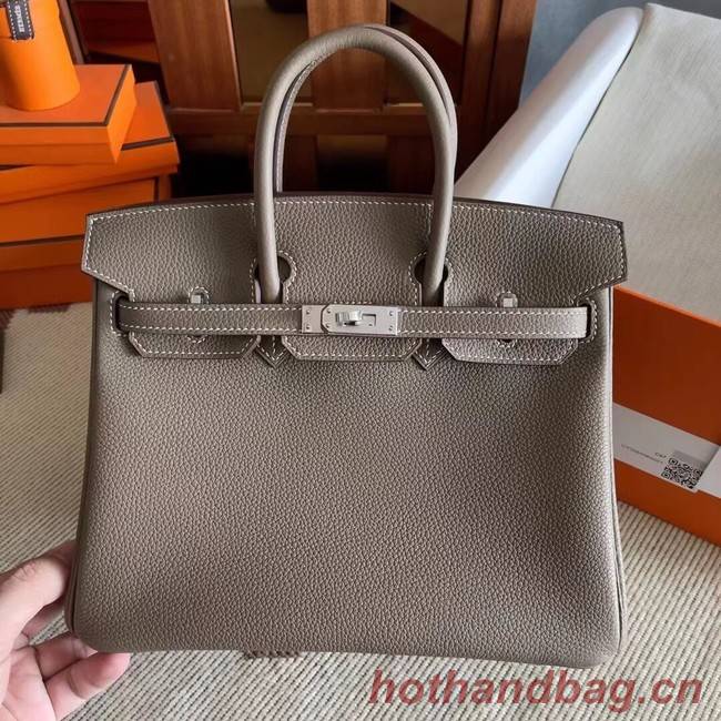 Hermes original Togo Leather HB25O dark gray