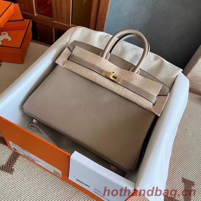 Hermes original Togo Leather HB25O light gray