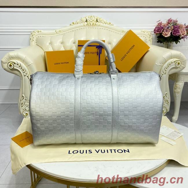 Louis Vuitton KEEPALL BANDOULIERE 55 M58041 silver