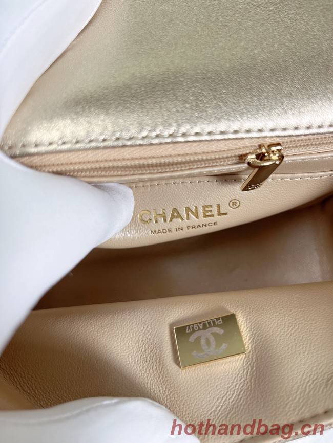 Chanel Flap Lambskin Shoulder Bag A01115 gold