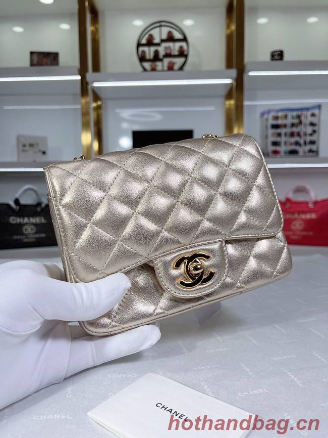 Chanel Flap Lambskin Shoulder Bag A01115 gold