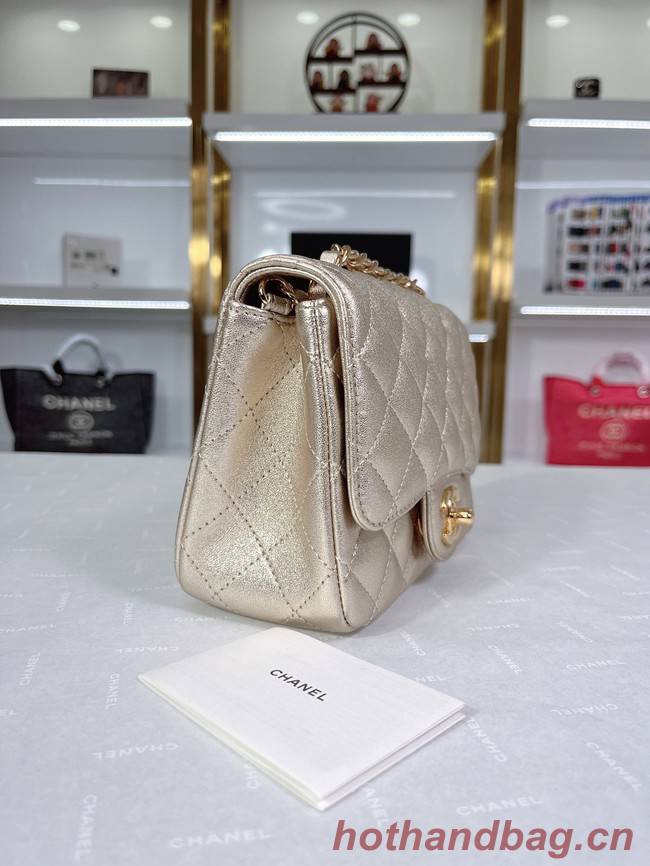 Chanel Flap Lambskin Shoulder Bag A01115 gold