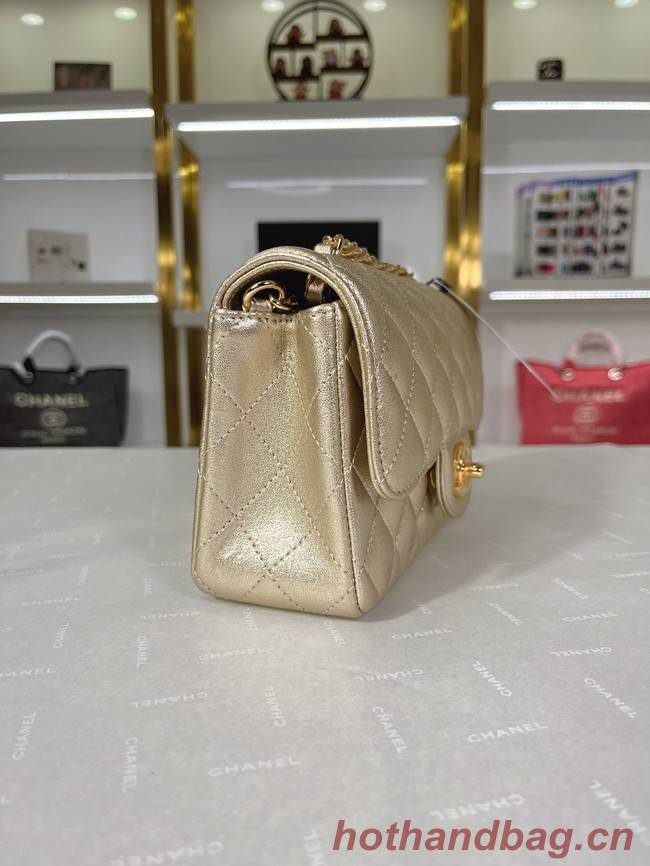 Chanel Flap Lambskin Shoulder Bag A01116 gold