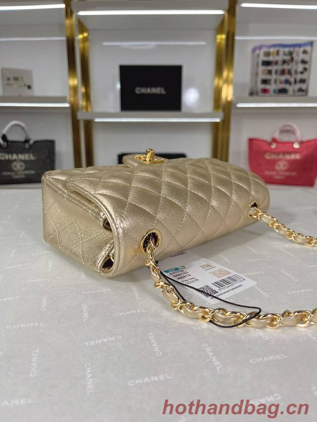 Chanel Flap Lambskin Shoulder Bag A01116 gold