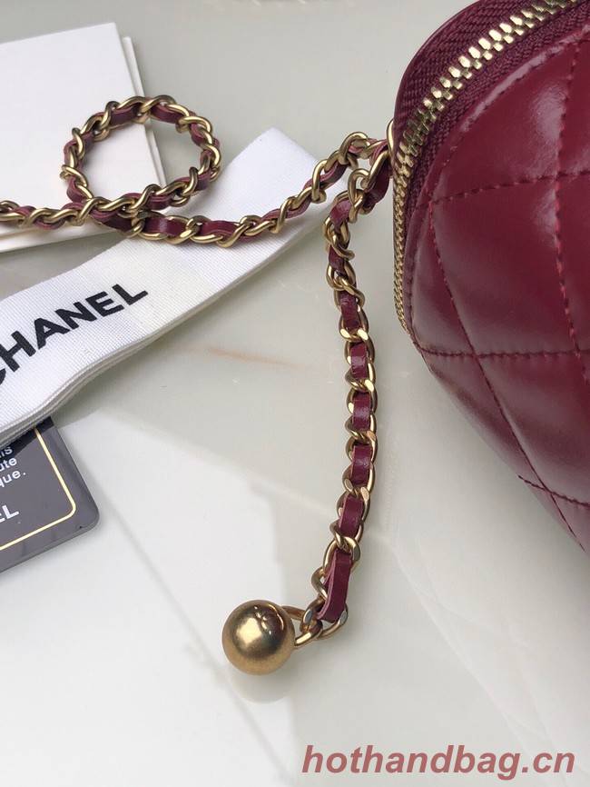 Chanel mini Shoulder Bag Lambskin & Gold-Tone Metal AP2292 Burgundy