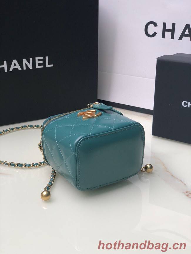 Chanel mini Shoulder Bag Lambskin & Gold-Tone Metal AP2292 blue