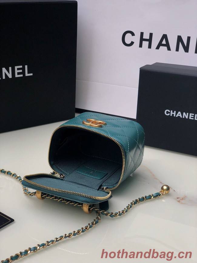 Chanel mini Shoulder Bag Lambskin & Gold-Tone Metal AP2292 blue