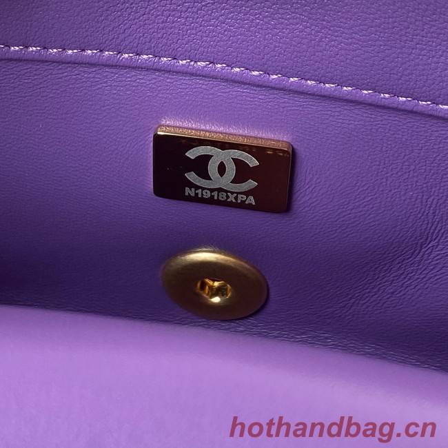 Chanel Flap Lambskin mini Shoulder Bag AS3113 purple