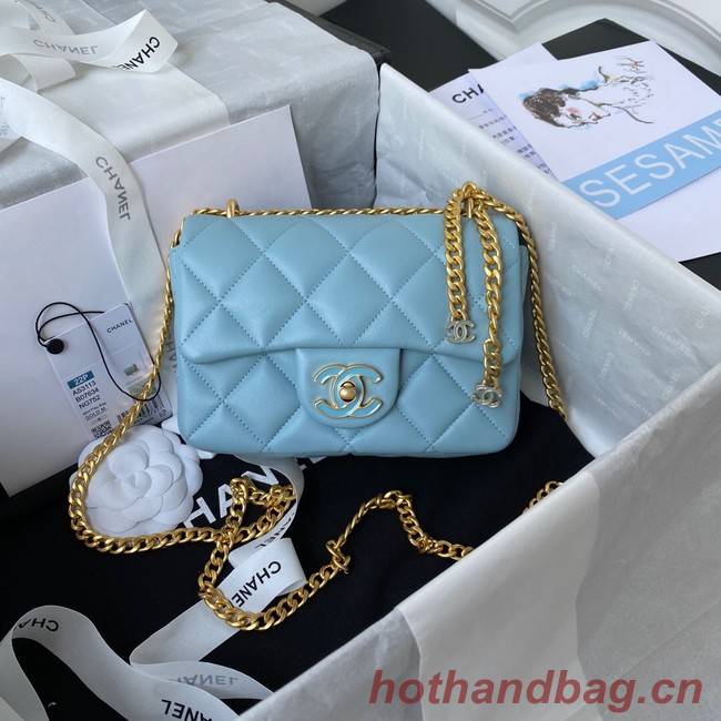 Chanel Flap Lambskin mini Shoulder Bag AS3113 sky blue