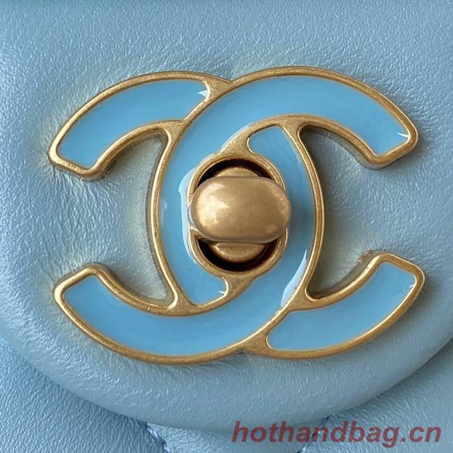 Chanel Flap Lambskin mini Shoulder Bag AS3113 sky blue