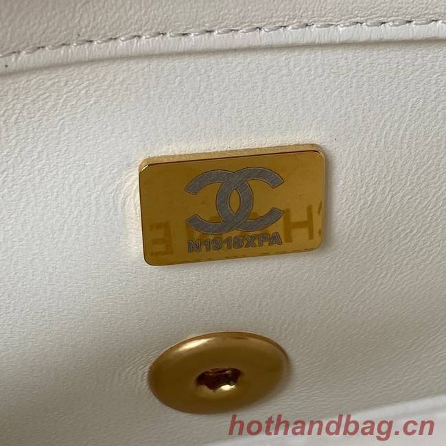 Chanel Flap Lambskin mini Shoulder Bag AS3113 white