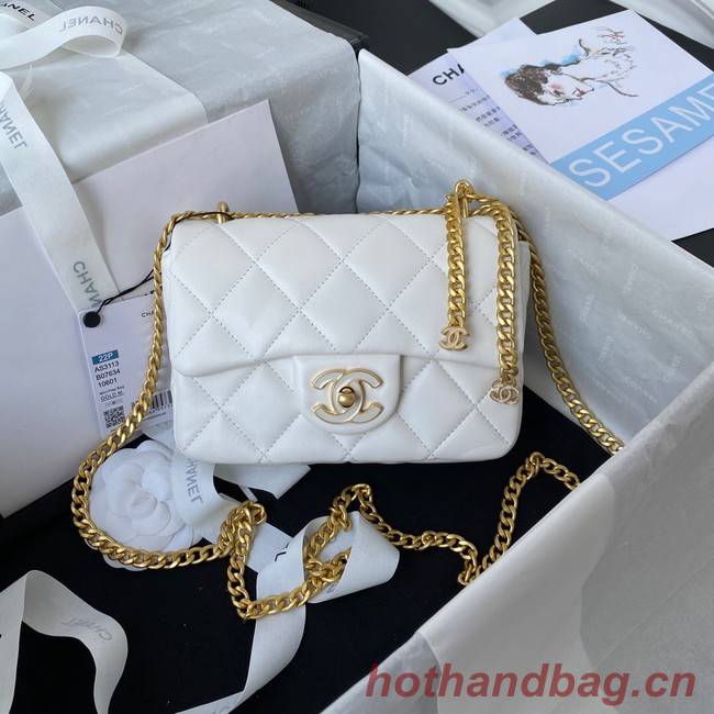 Chanel Flap Lambskin mini Shoulder Bag AS3113 white