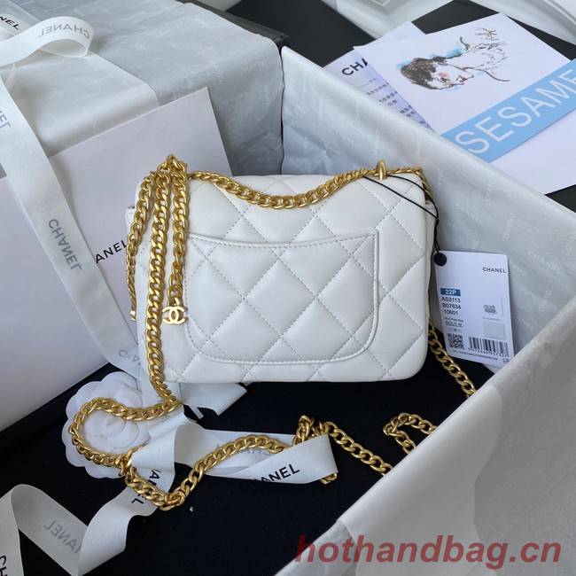 Chanel Flap Lambskin mini Shoulder Bag AS3113 white