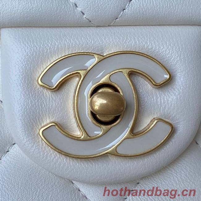 Chanel Flap Lambskin mini Shoulder Bag AS3113 white