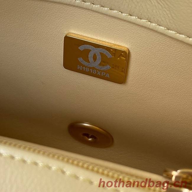 Chanel Flap Lambskin small Shoulder Bag AS3114 light yellow