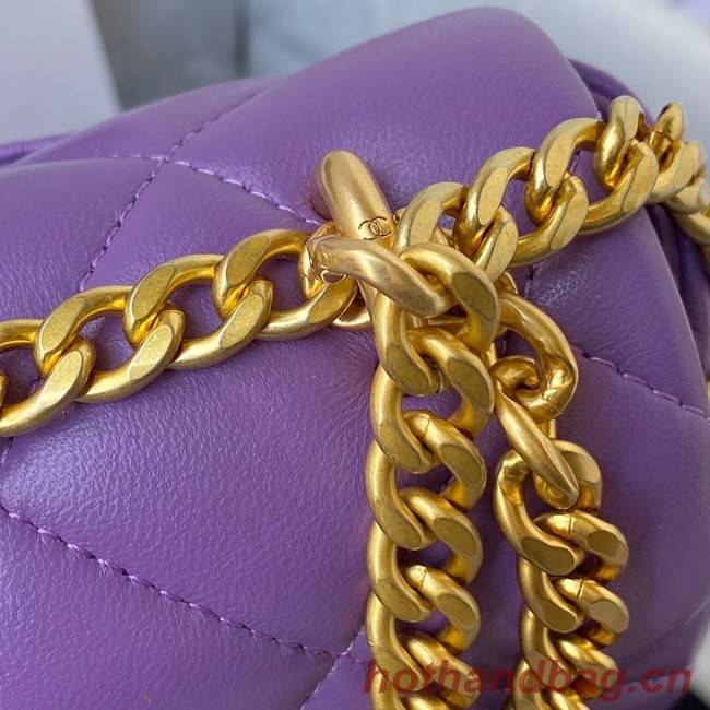 Chanel Flap Lambskin small Shoulder Bag AS3114 purple