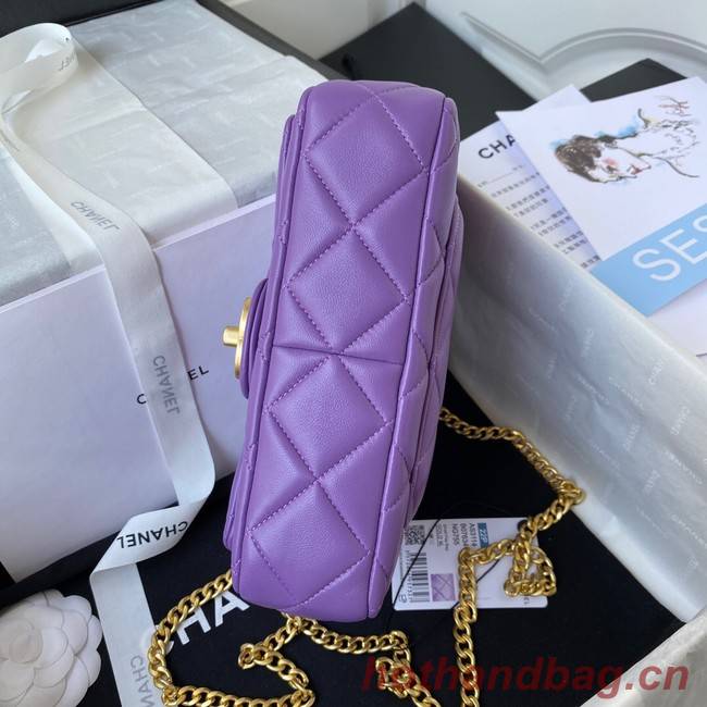 Chanel Flap Lambskin small Shoulder Bag AS3114 purple